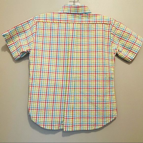 Lilly Pads Yellow Turquoise Blue Coral Red and White Button Down - Picture 4 of 5